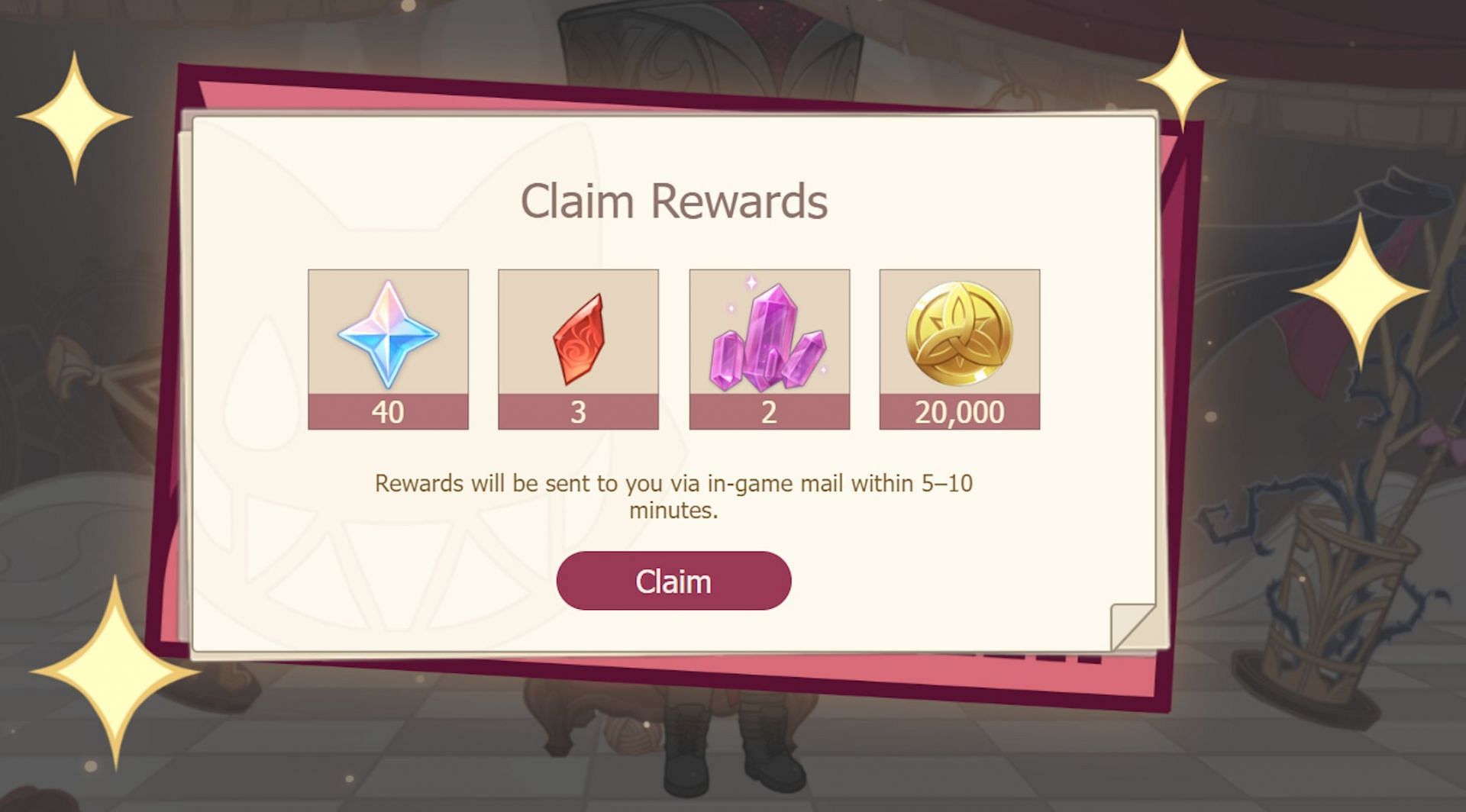 These are the rewards you will get for completing Backstage Encounter (Image via HoYoverse)